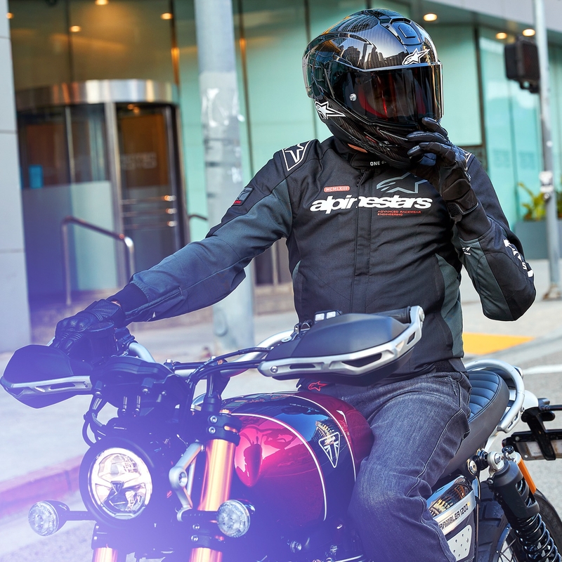 Alpinestars Monza Sport sort-grå-rød-hvid motorcykeljakke