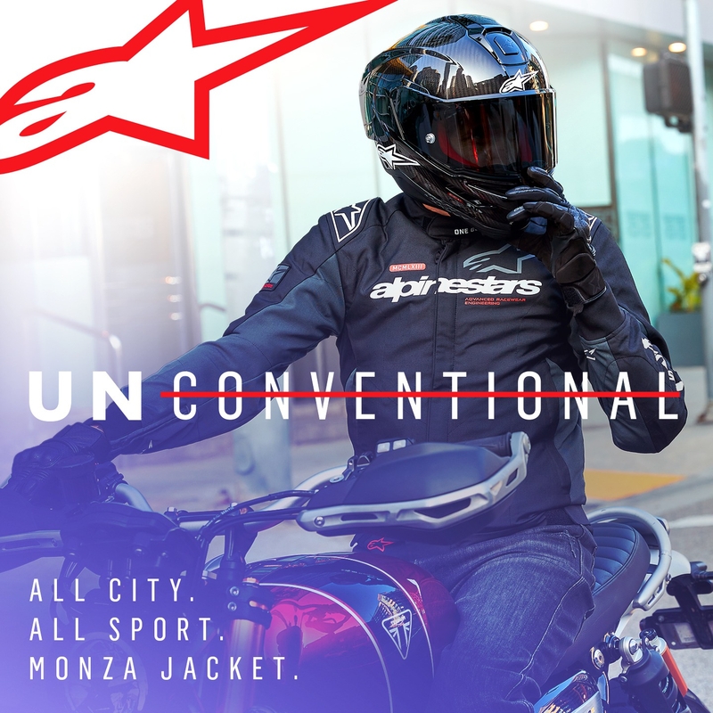 Alpinestars Monza Sport sort-grå-rød-hvid motorcykeljakke