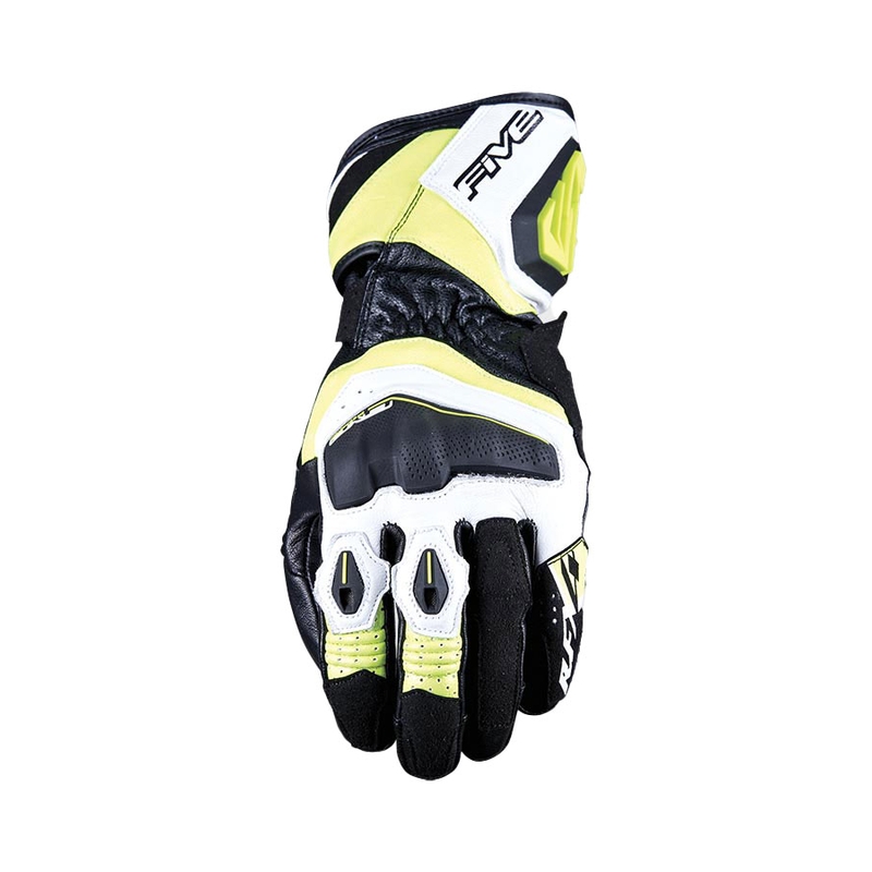 Motorcykelhandsker FIVE RFX4 EVO hvid-fluogul