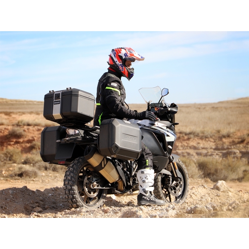 Topkuffert i aluminium til motorcykel SHAD Terra TR48 BLACK EDITION - II. kvalitet