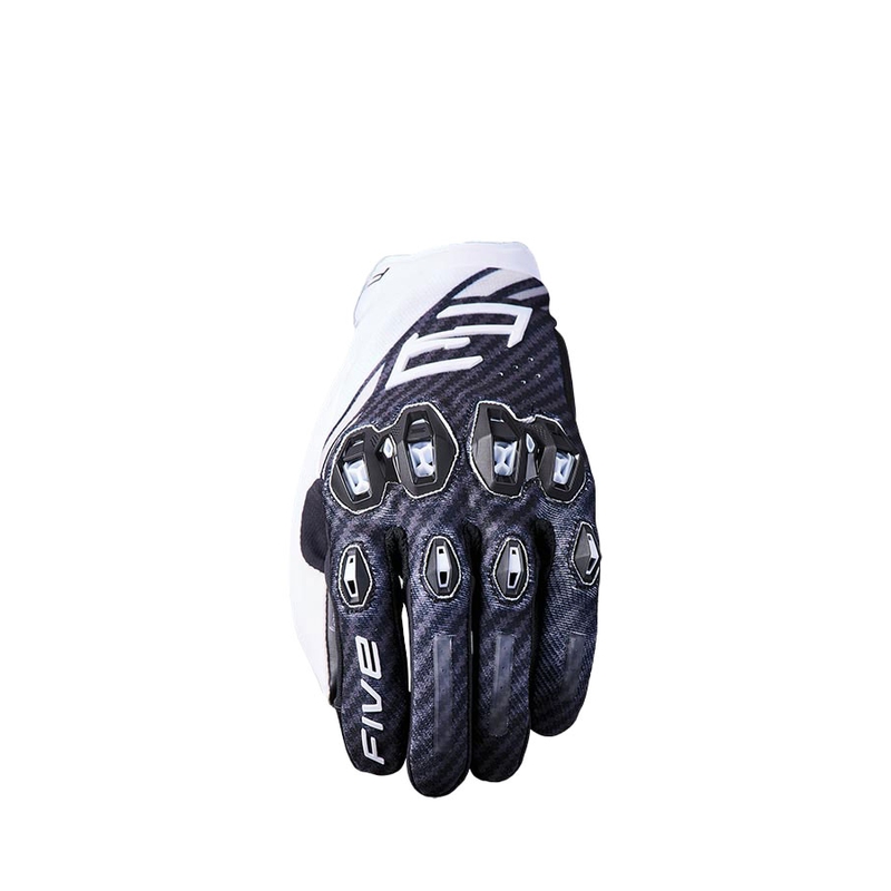 Motorcykelhandsker FIVE Stunt Evo2 fiber sort og hvid