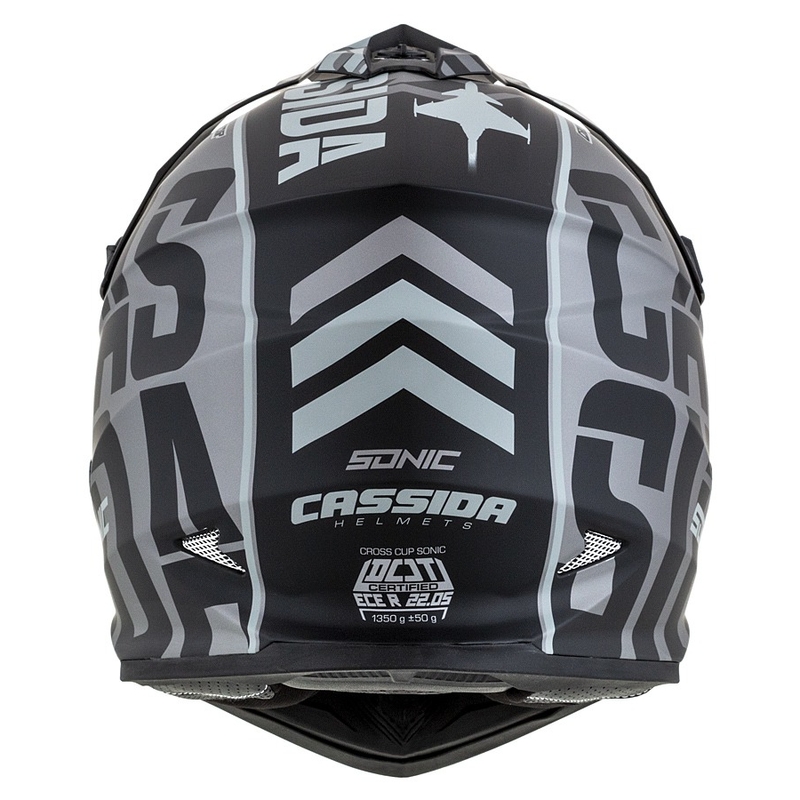 Dětská motokrosová helma Cassida Cross Cup Sonic Junior matná šedo-černá