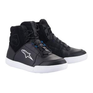 Alpinestars Chrome Drystar motorcykelstøvler i sort, hvid og blå