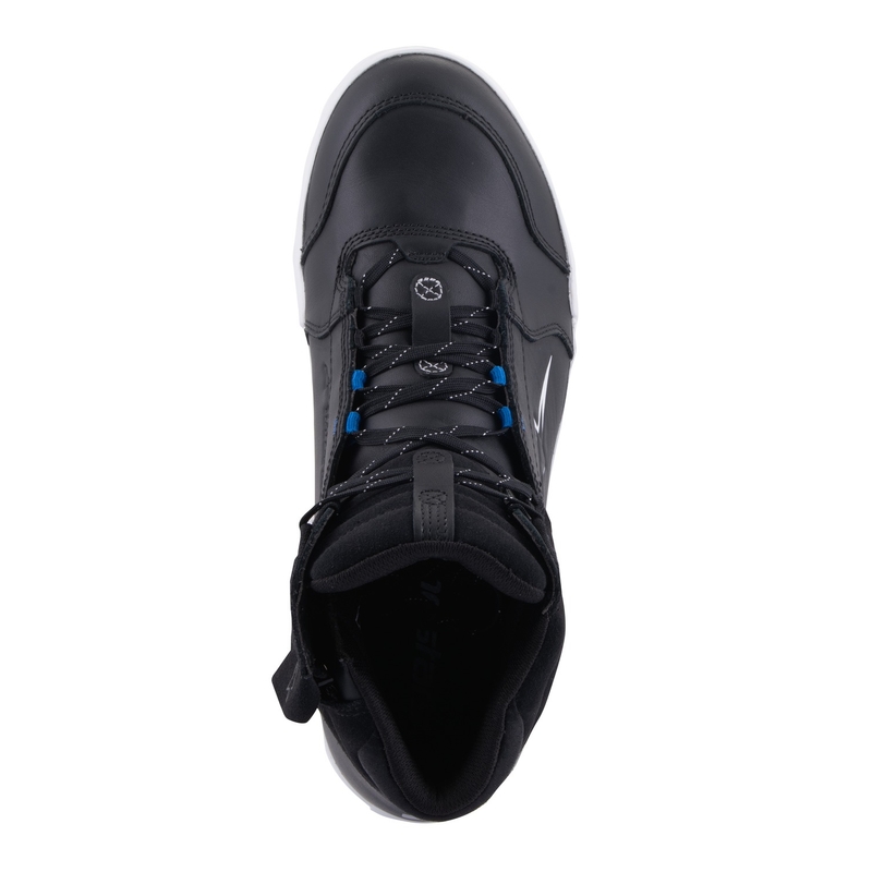 Alpinestars Chrome Drystar motorcykelstøvler i sort, hvid og blå