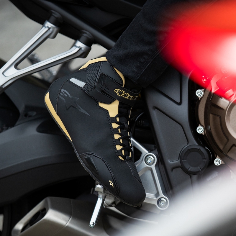 Alpinestars Stella Sector Black-Champagne motorcykelstøvler til kvinder