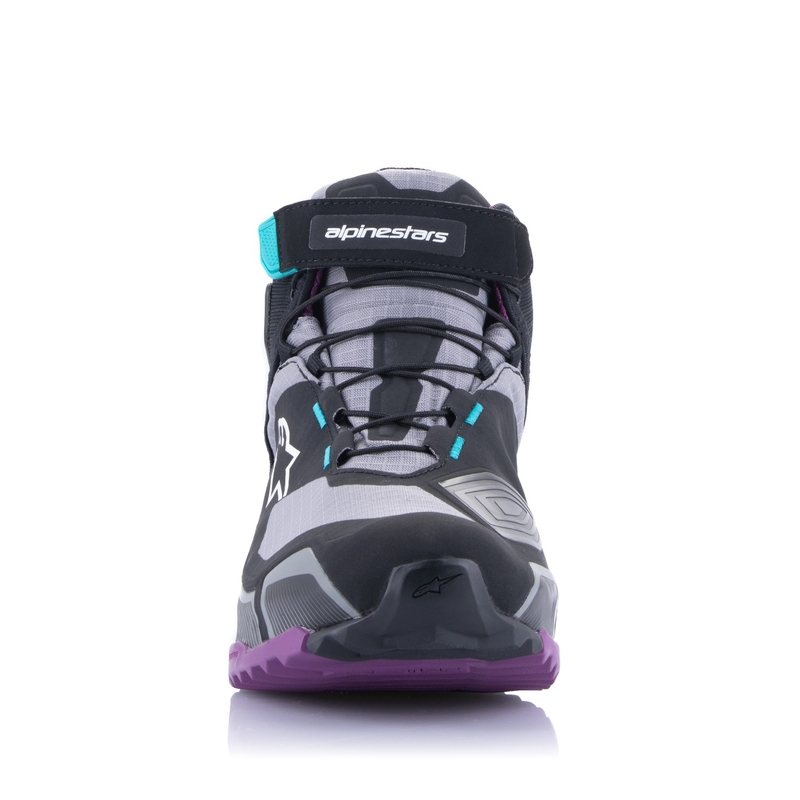 Alpinestars Stella CR-X Drystar sort-grå-violet-turkis motorcykelstøvler til kvinder