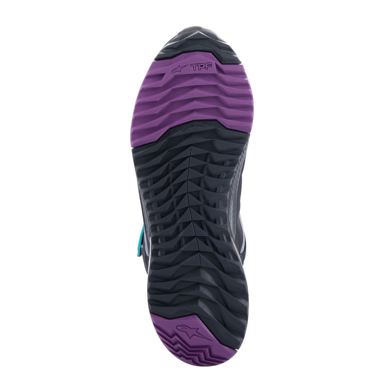 Alpinestars Stella CR-X Drystar sort-grå-violet-turkis motorcykelstøvler til kvinder