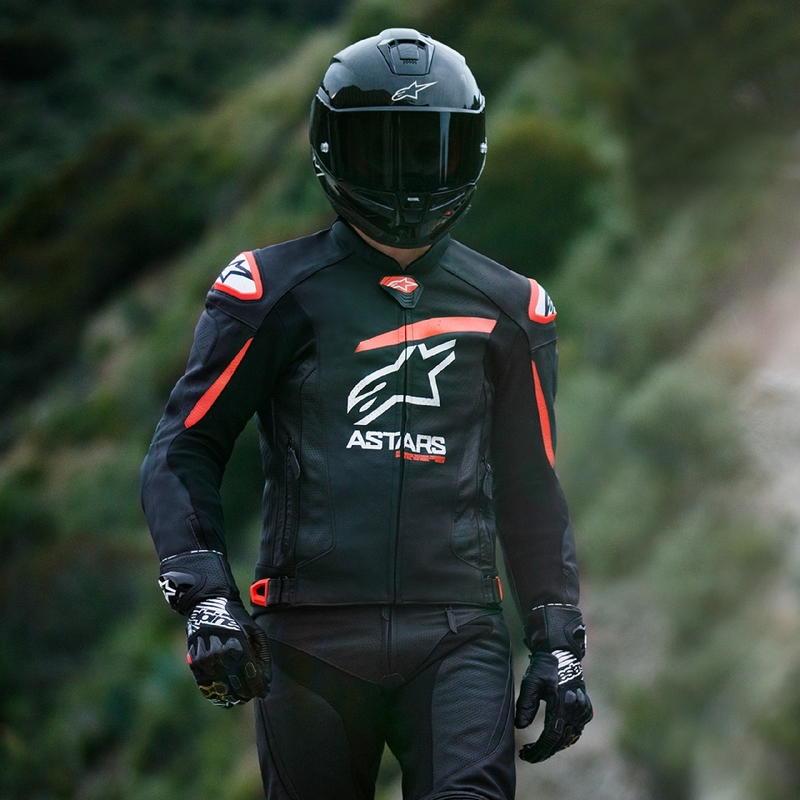 Alpinestars GP plus R 4 Airflow Black-Fluo Red-White motorcykeljakke i læder