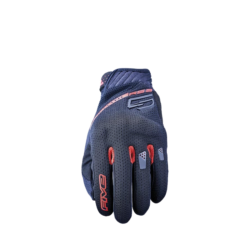 Motorcykelhandsker FIVE RS3 EVO Airflow sort-rød udsalg