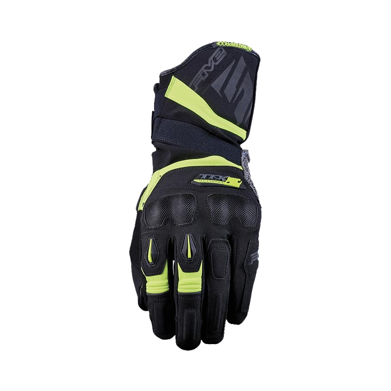 Motorcykelhandsker FIVE TFX2 WP sort-fluogul