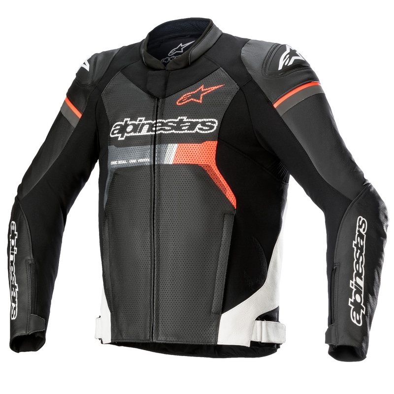 Alpinestars GP Force Airflow Black-White-Fluo Red motorcykeljakke i læder