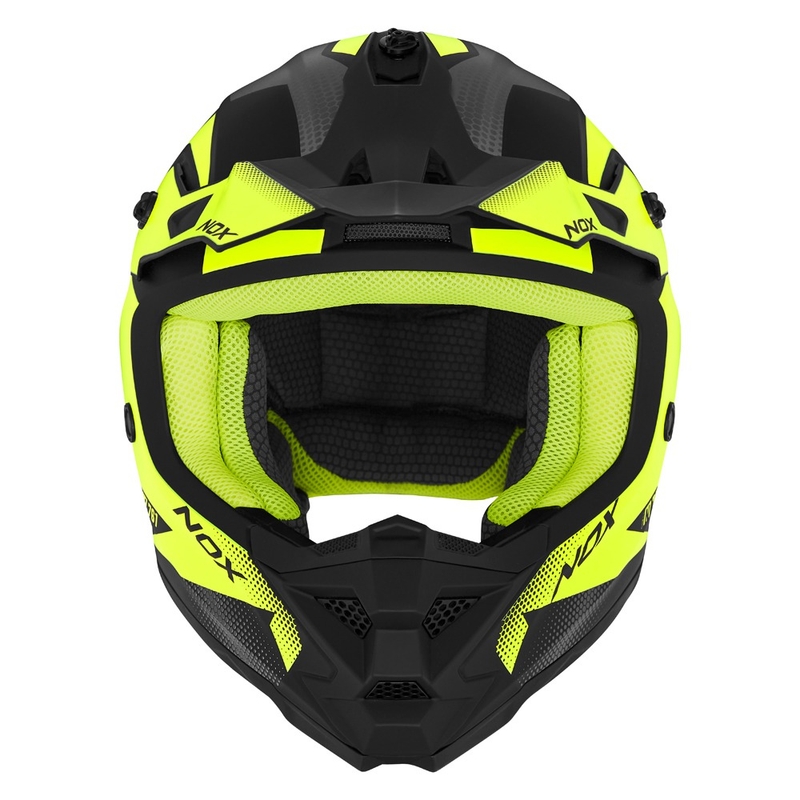 Motocrosshjelm til børn NOX N761 MX fluogul-sort-grå