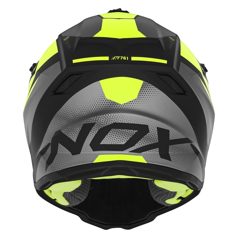 Motocrosshjelm til børn NOX N761 MX fluogul-sort-grå