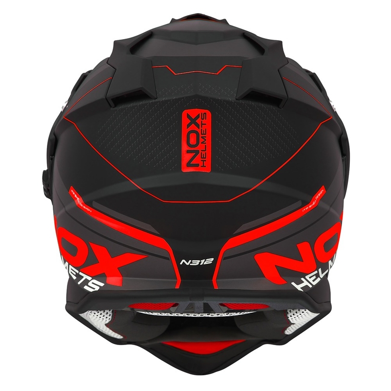 Enduro helma NOX N312 Drone matná černo-červená