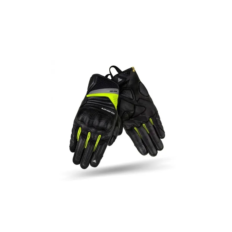 Motorcykelhandsker Shima Rush sort-fluogul