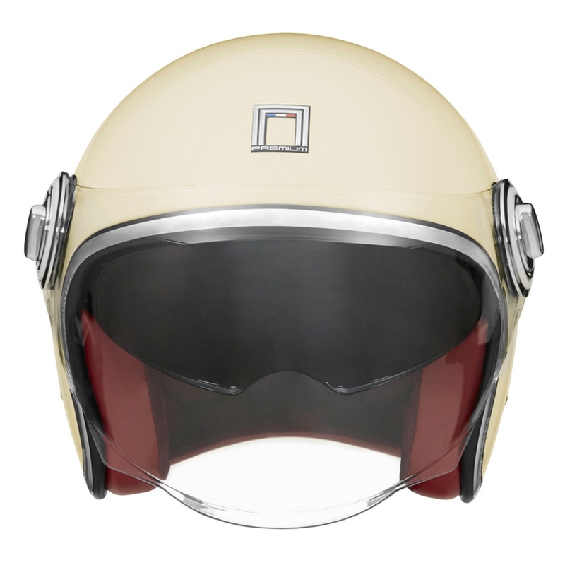 Åben motorcykelhjelm NOX PREMIUM Heritage cremehvid