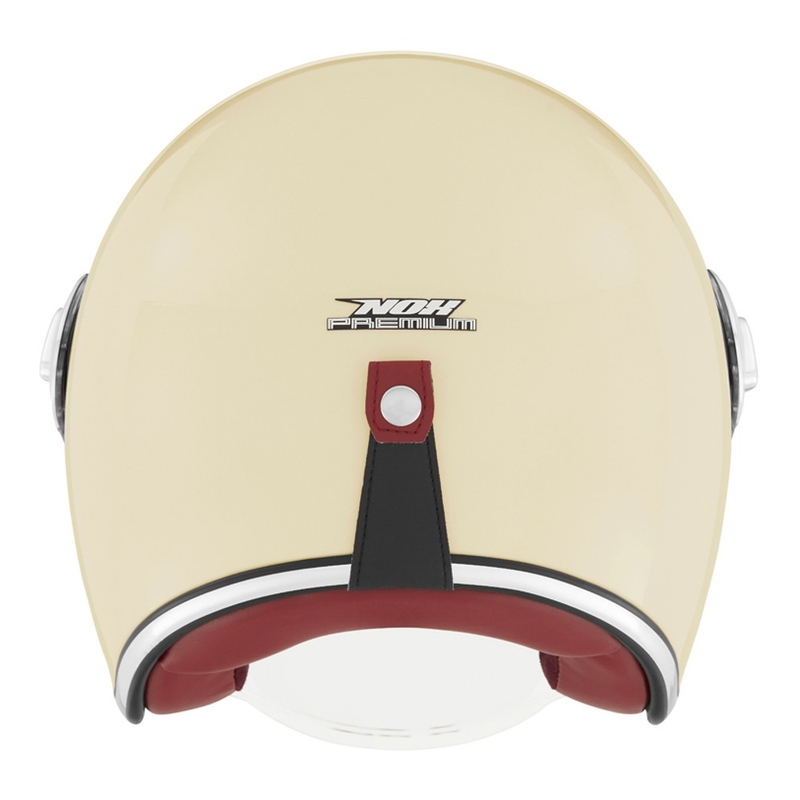 Åben motorcykelhjelm NOX PREMIUM Heritage cremehvid