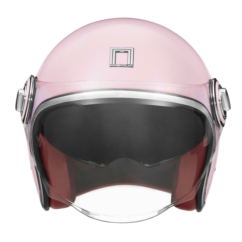 Åben motorcykelhjelm NOX PREMIUM Heritage pastelrosa
