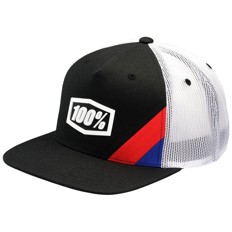 Cap 100% Cornerstone Trucker sort og hvid