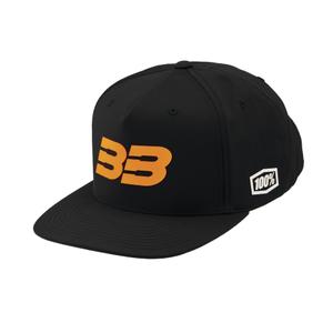 Kasket 100% BB33 Snapback sort-orange