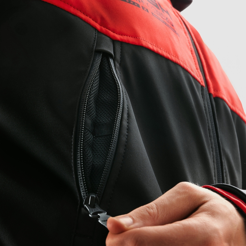 Rebelhorn Slash sort-rød softshell motorcykeljakke