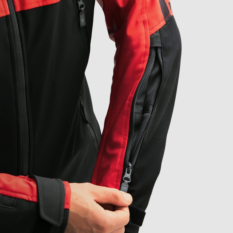 Rebelhorn Slash sort-rød softshell motorcykeljakke