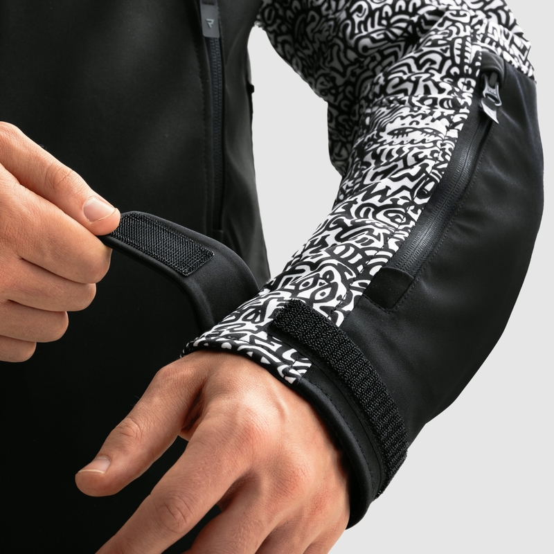 Softshell motorcykeljakke Rebelhorn Slash Noriaki sort og hvid