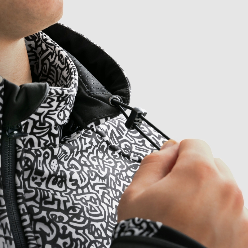 Softshell motorcykeljakke Rebelhorn Slash Noriaki sort og hvid