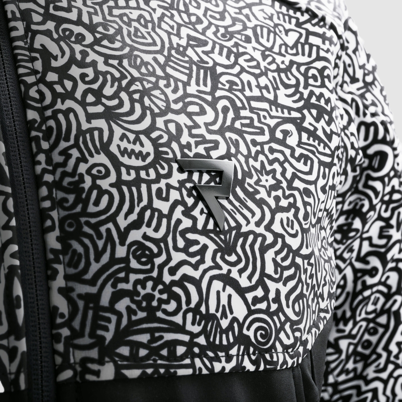 Softshell motorcykeljakke Rebelhorn Slash Noriaki sort og hvid
