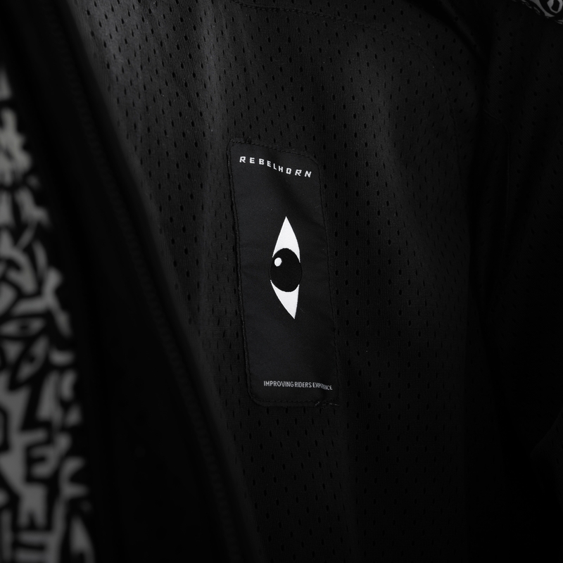 Softshell motorcykeljakke Rebelhorn Slash Noriaki sort og hvid