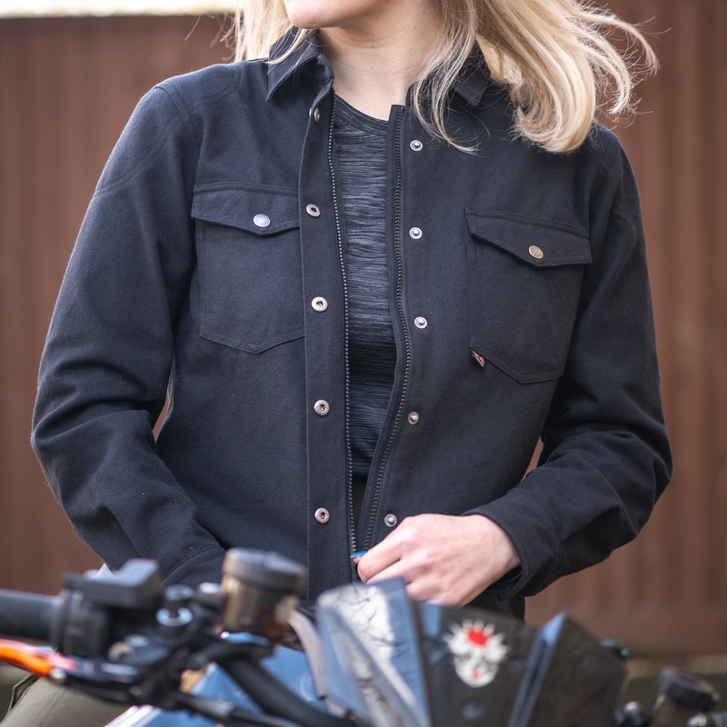 Oxford Kickback 2.0 motorcykelskjorte til kvinder Sort