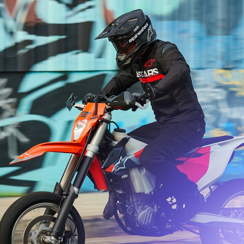 Alpinestars SMX Air sort-fluorrød motorcykeljakke