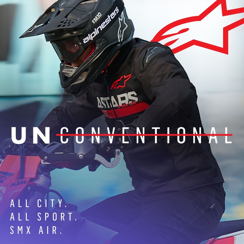 Alpinestars SMX Air sort-fluorrød motorcykeljakke
