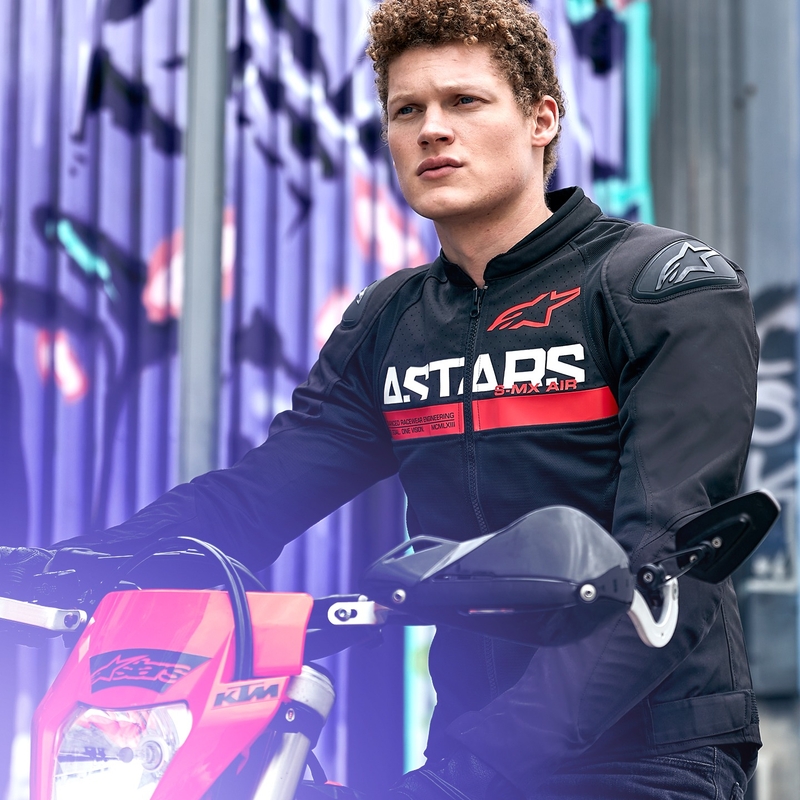 Alpinestars SMX Air sort-fluorrød motorcykeljakke