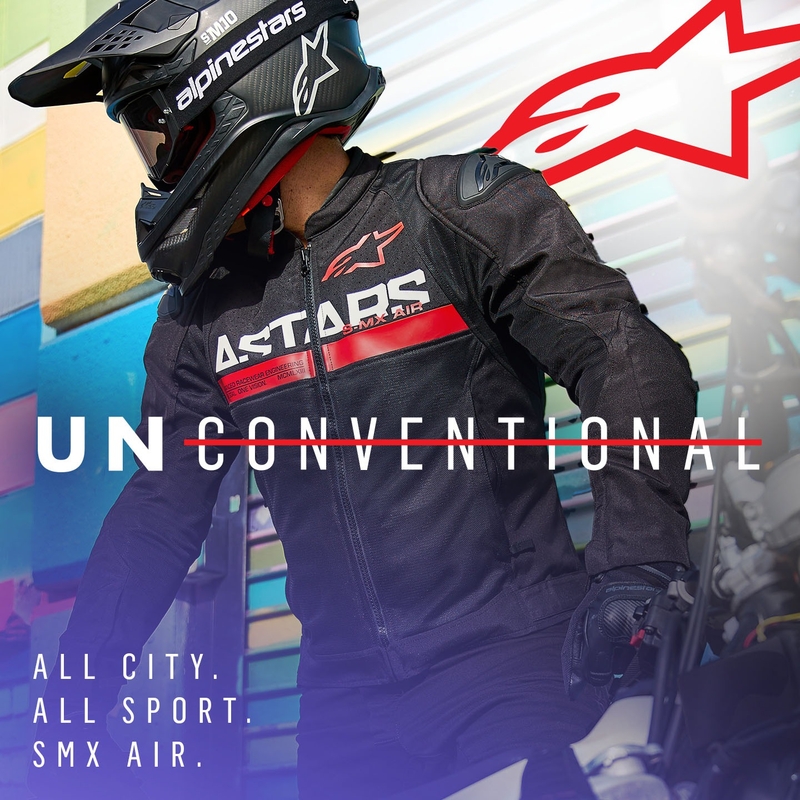 Alpinestars SMX Air sort-fluorrød motorcykeljakke