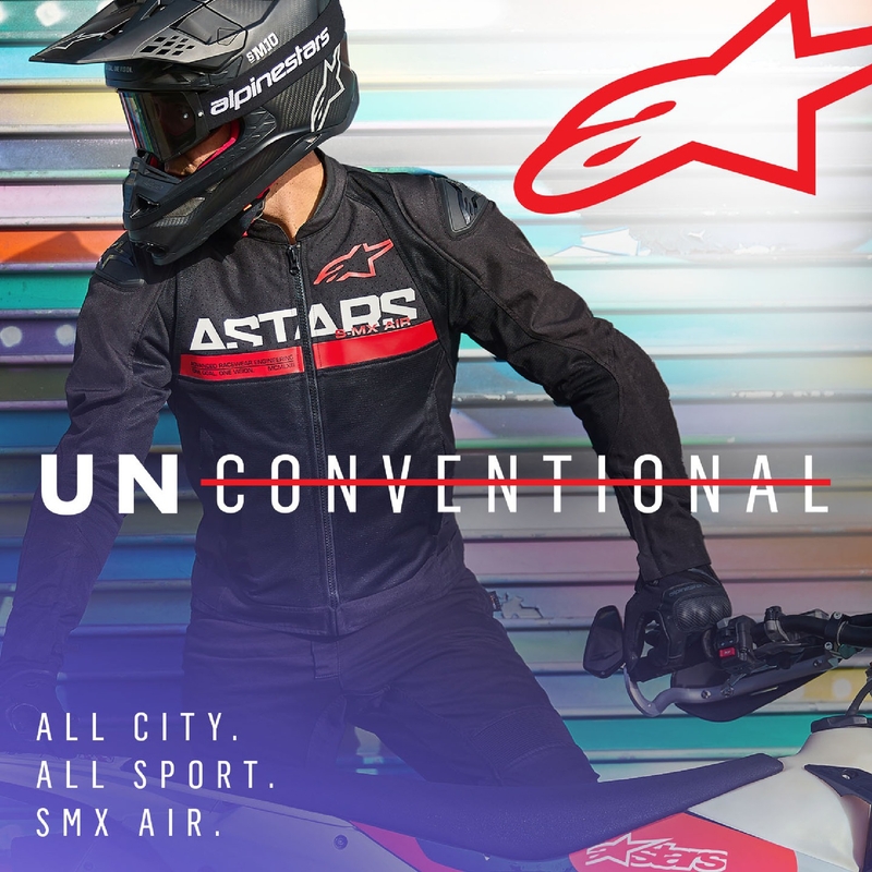 Alpinestars SMX Air sort-fluorrød motorcykeljakke