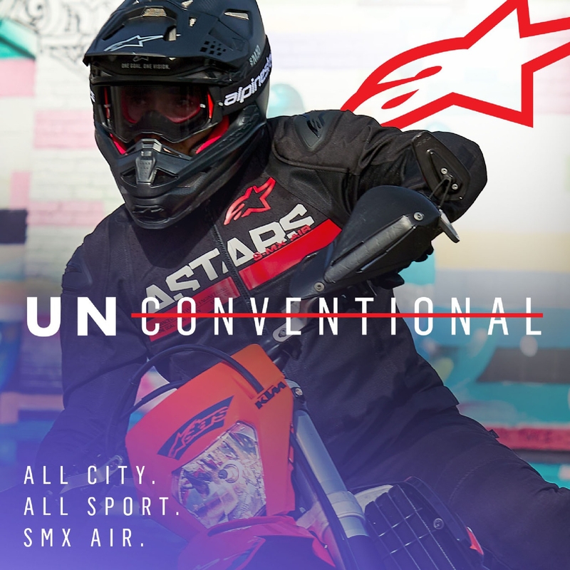 Alpinestars SMX Air sort-fluorrød motorcykeljakke