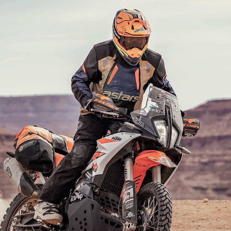 Alpinestars Halo Drystar Dark Blue-Khaki-Orange-Black motorcykeljakke