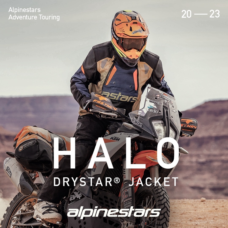 Alpinestars Halo Drystar Dark Blue-Khaki-Orange-Black motorcykeljakke