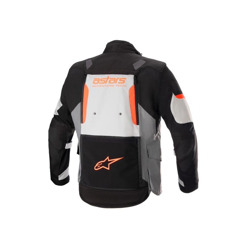 Alpinestars Halo Drystar lysegrå-mørkegrå-sort-fluorrød motorcykeljakke