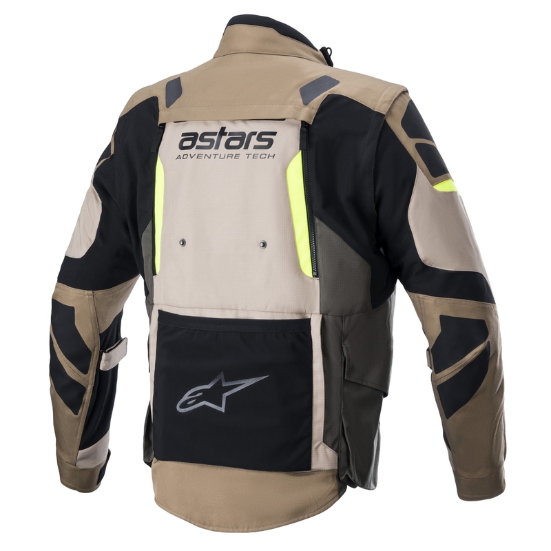 Alpinestars Halo Drystar khaki-beige-fluogul motorcykeljakke