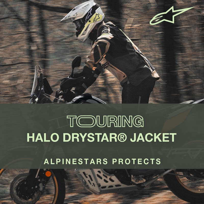 Alpinestars Halo Drystar khaki-beige-fluogul motorcykeljakke