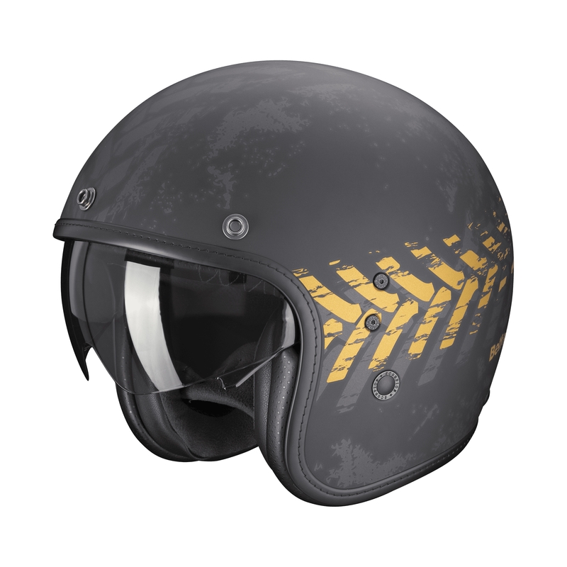 Åben motorcykelhjelm Scorpion Belfast EVO NEVADA sort-guld