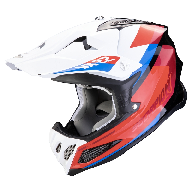 Motocrosshjelm Scorpion VX-22 Air BETA sort-rød-hvid