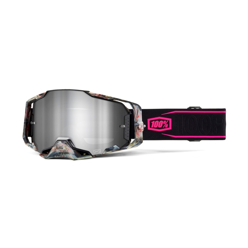 Motocrossbriller 100% - USA ARMEGA Sarcelle sølv plexi