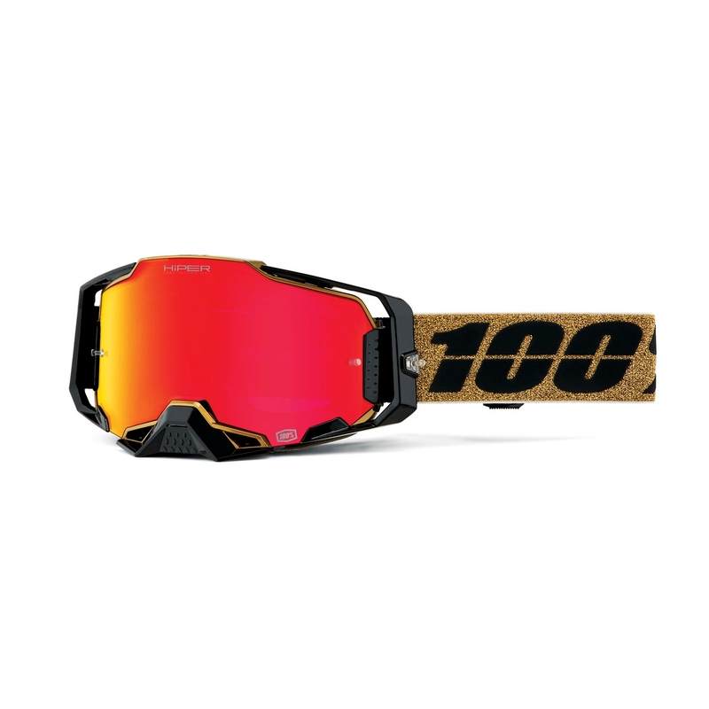 Motocrossbriller 100% - USA ARMEGA GLORY - Hyperrød plexi