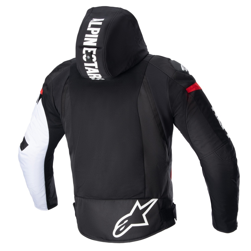 Alpinestars Zaca Air Vandtæt Motorcykeljakke Sort-Hvid-Fluo Rød