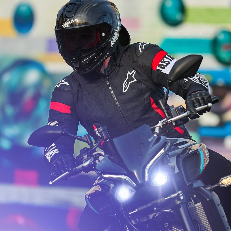 Alpinestars Zaca Air Vandtæt Motorcykeljakke Sort-Hvid-Fluo Rød