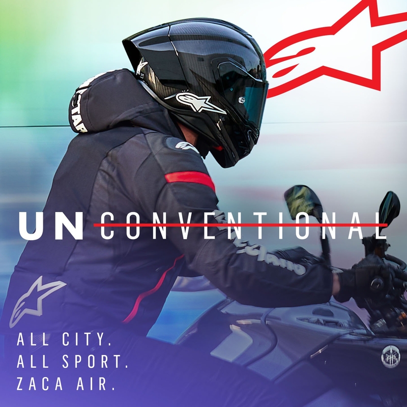 Alpinestars Zaca Air Vandtæt Motorcykeljakke Sort-Hvid-Fluo Rød