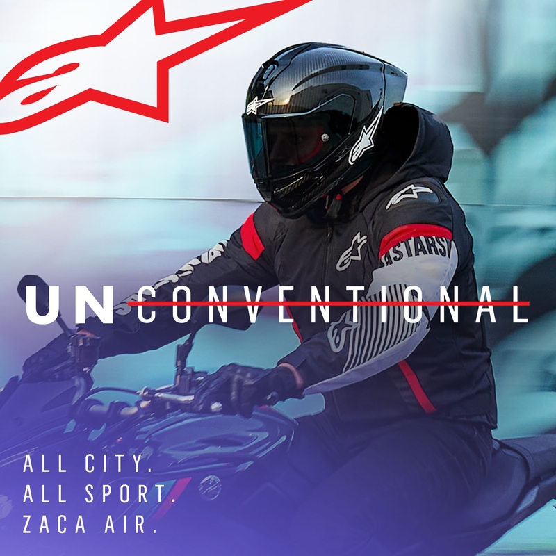 Alpinestars Zaca Air Vandtæt Motorcykeljakke Sort-Hvid-Fluo Rød